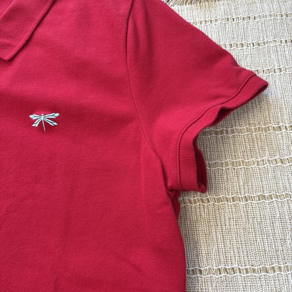 Talbots Women's L Red Polo Shirt Short Sleeve Stretch Knit - Picture 3 of 7